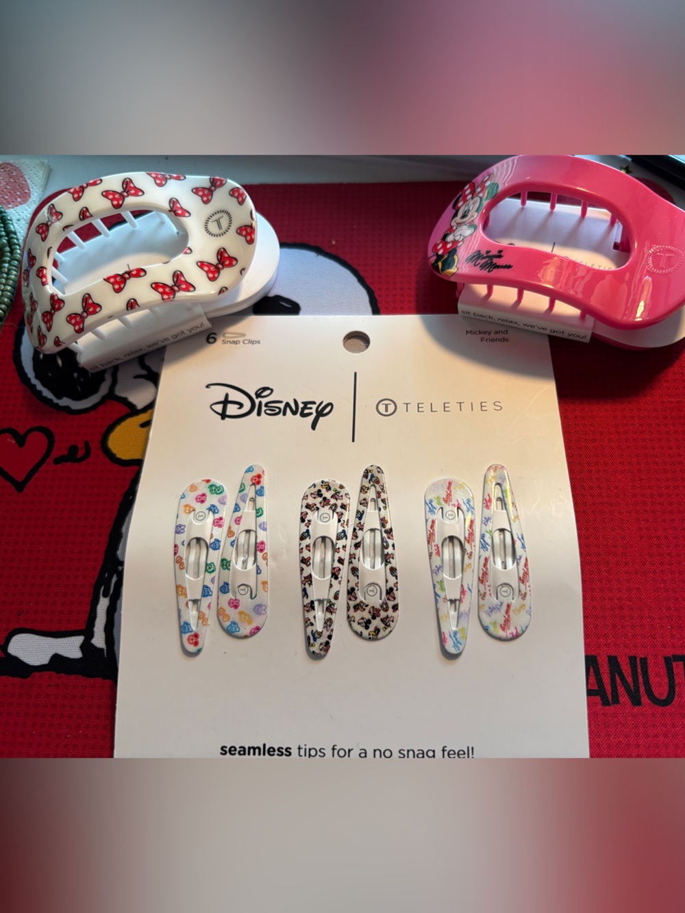 Disney Teleties Girls' Printed Snap Hair Clips - Multicolor